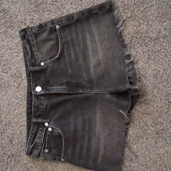 AllSaints Lexi Washed Black Denim Shorts NEW NO TAGS SZ 30 - Picture 4 of 7